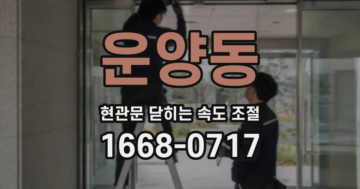운양동 현관문 닫히는 속도 조절