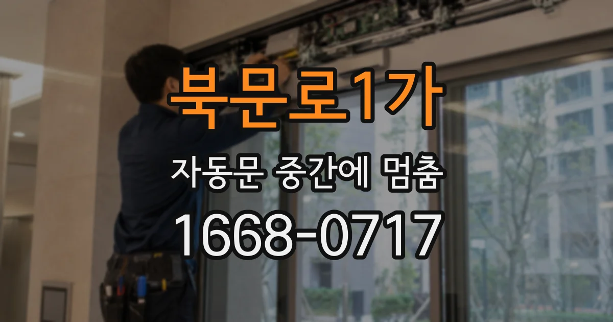 북문로1가 자동문 중간에 멈춤