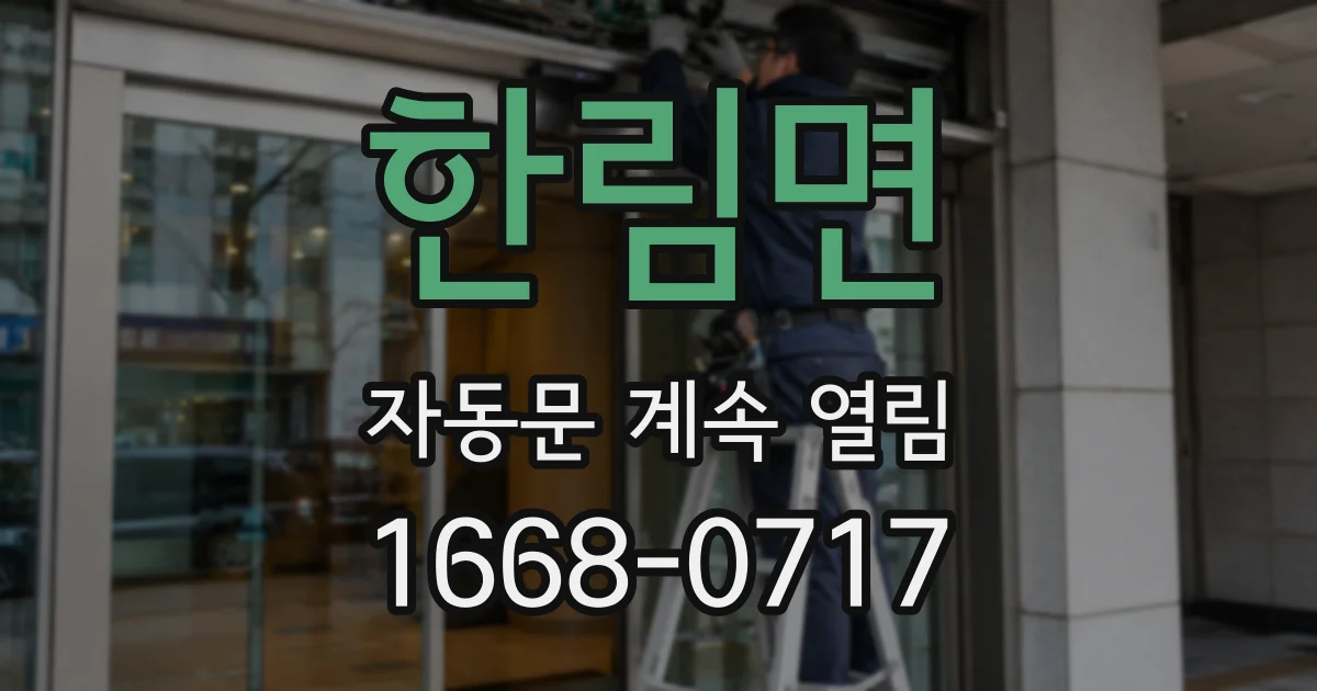 한림면 자동문 계속 열림