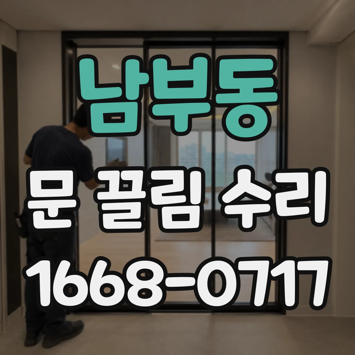 남부동 문 끌림 수리