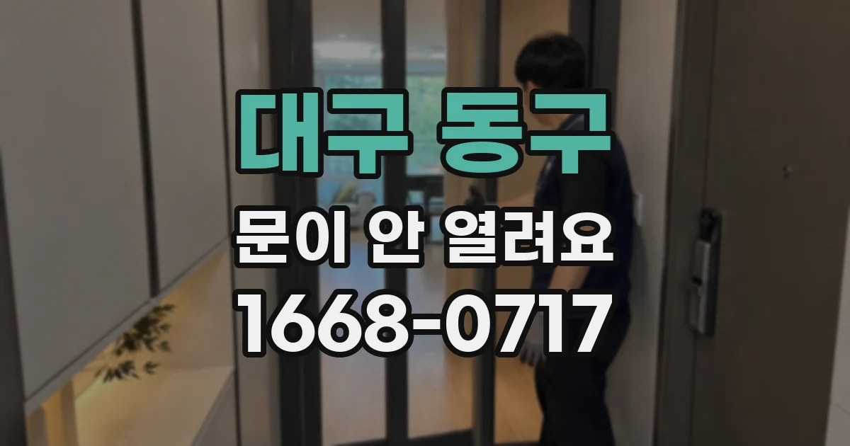 대구 동구 문이 안 열려요
