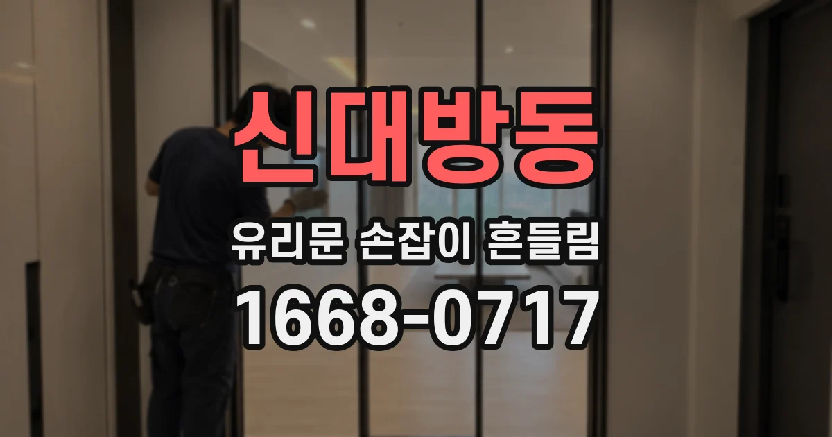 신대방동 유리문 손잡이 흔들림