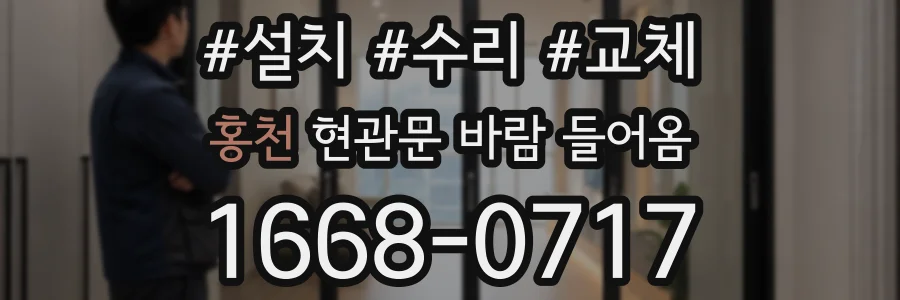 홍천 현관문 바람 들어옴