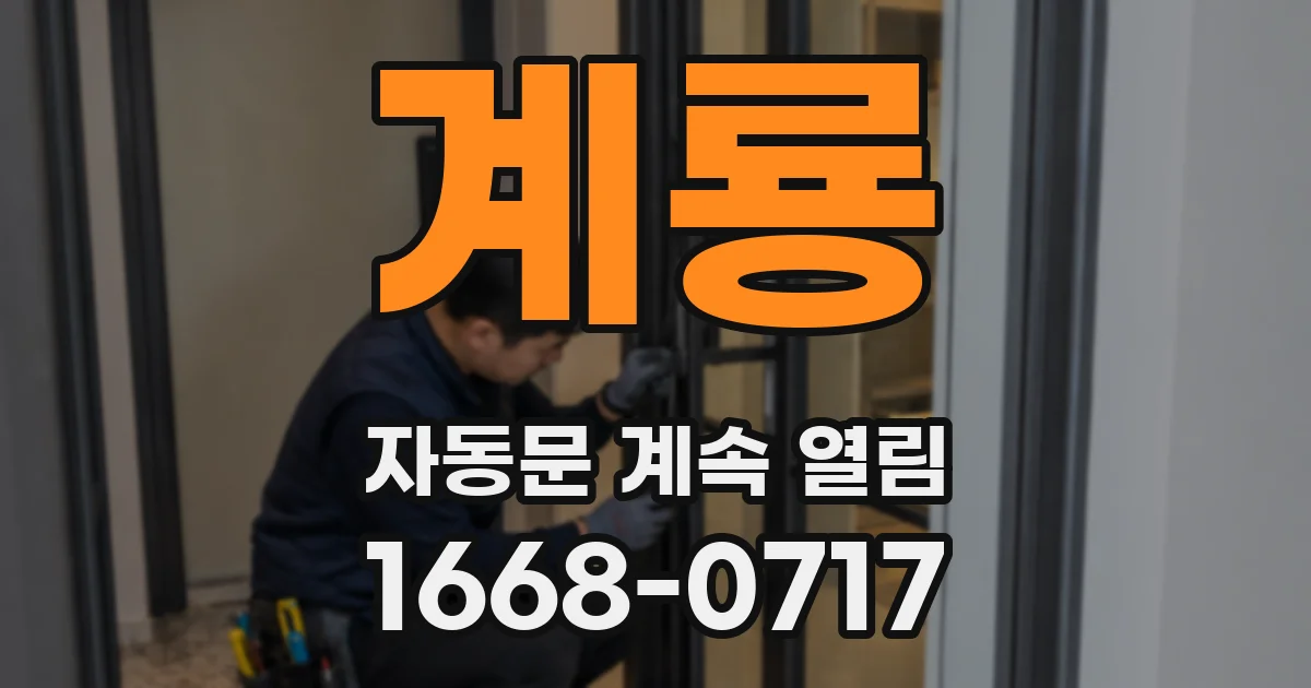 계룡 자동문 계속 열림