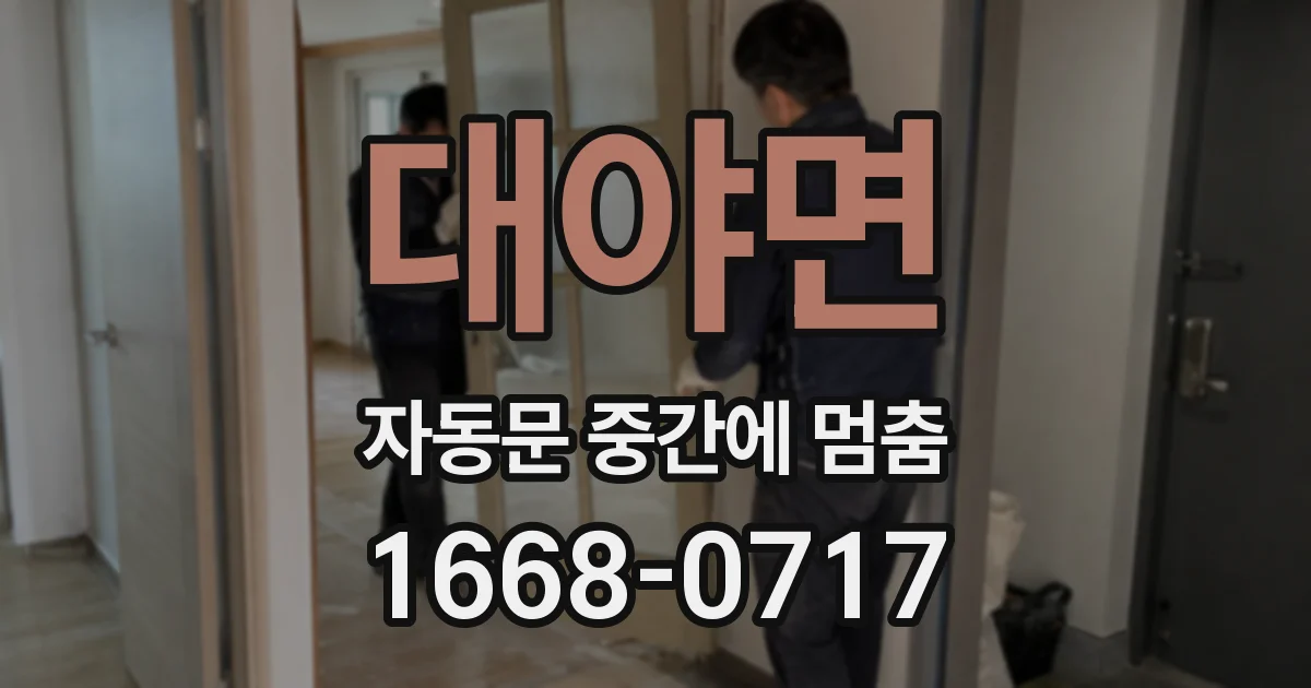 대야면 자동문 중간에 멈춤
