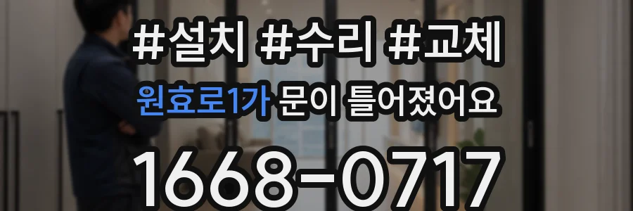 원효로1가 문이 틀어졌어요