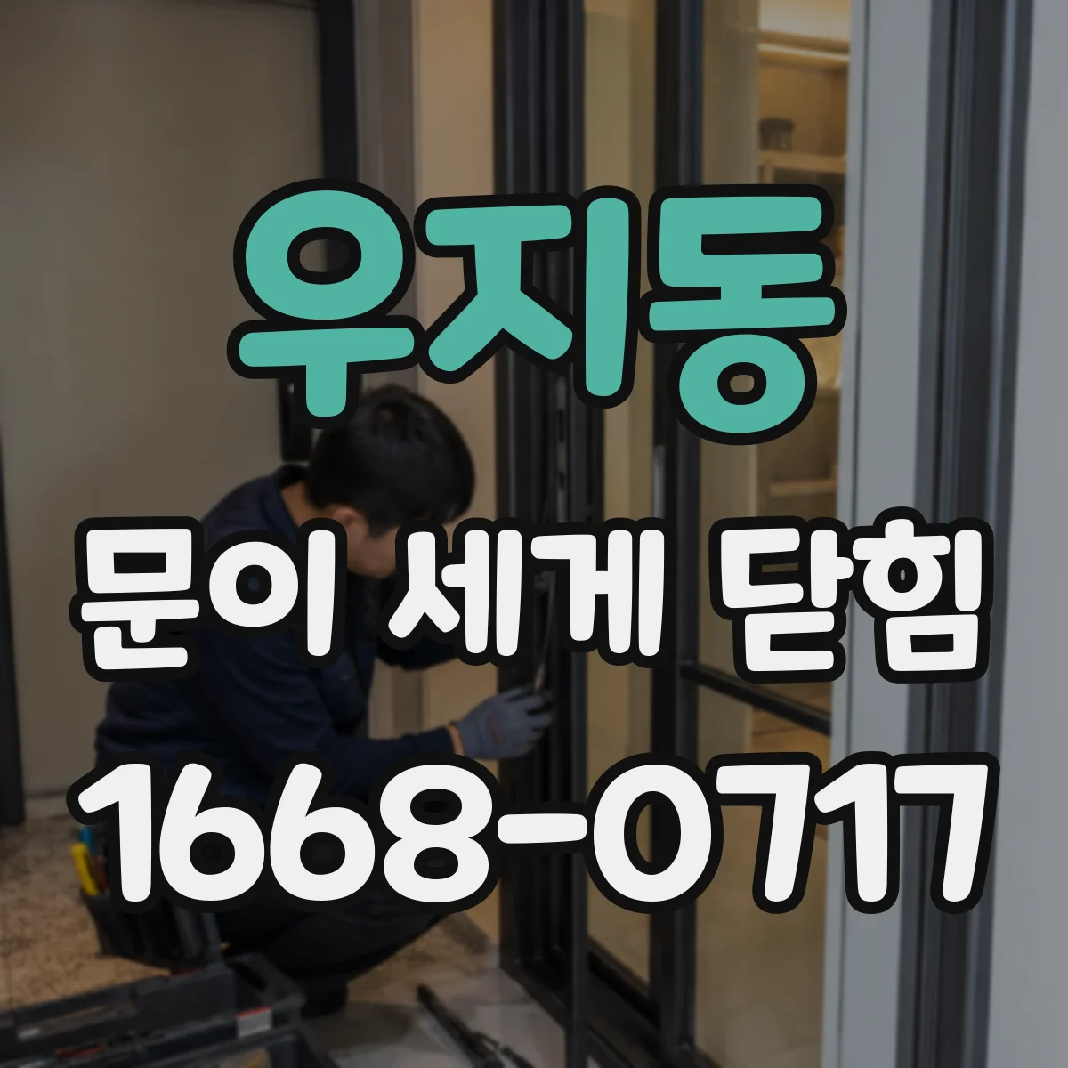 우지동 문이 세게 닫힘