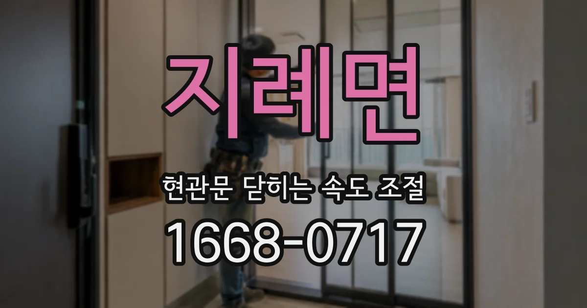 지례면 현관문 닫히는 속도 조절