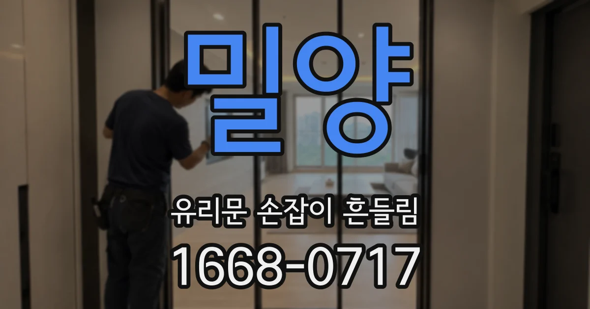 밀양 유리문 손잡이 흔들림