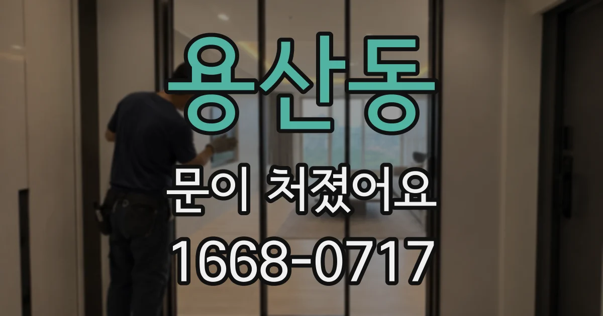 용산동 문이 처졌어요