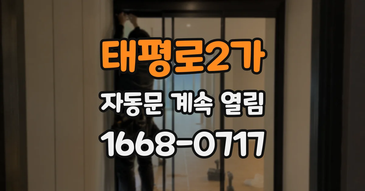 태평로2가 자동문 계속 열림