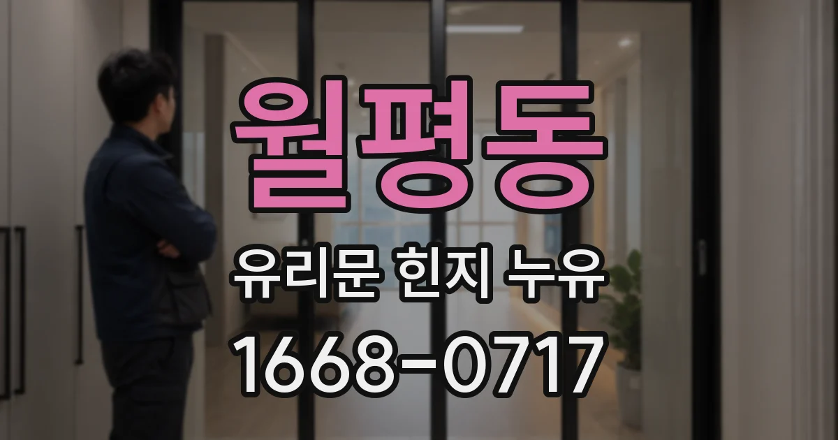 월평동 유리문 힌지 누유