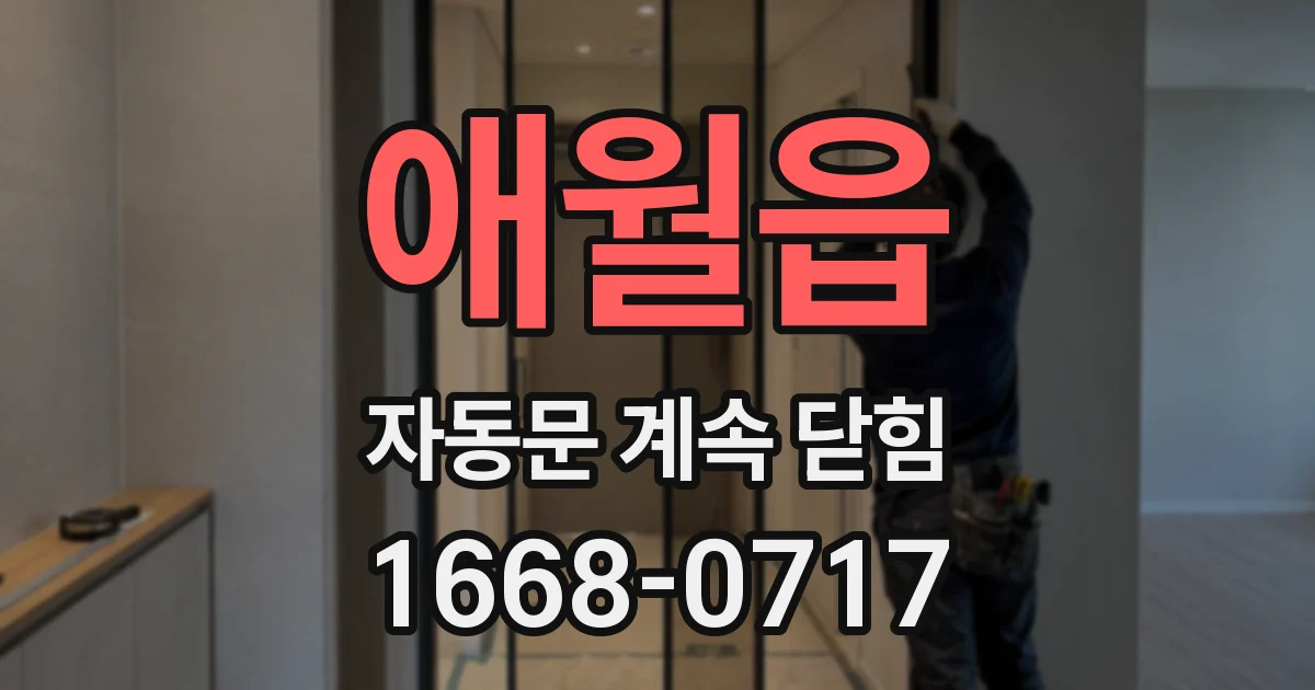 애월읍 자동문 계속 닫힘