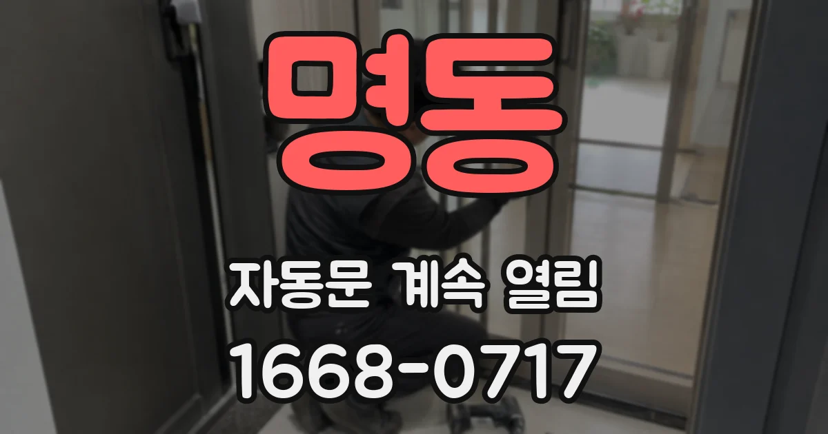 명동 자동문 계속 열림