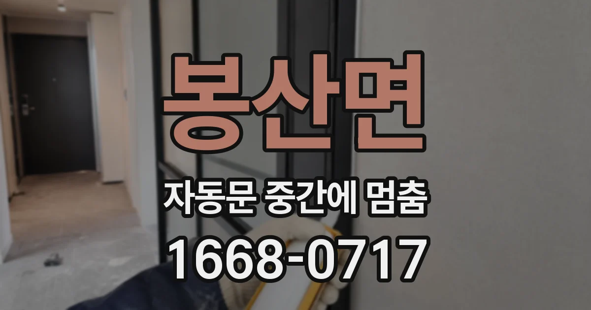 봉산면 자동문 중간에 멈춤