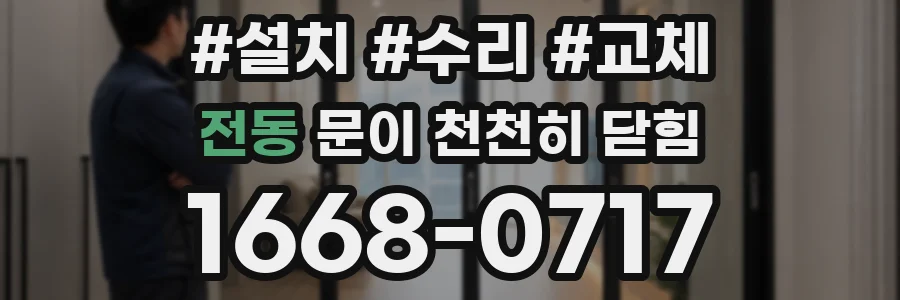 전동 문이 천천히 닫힘