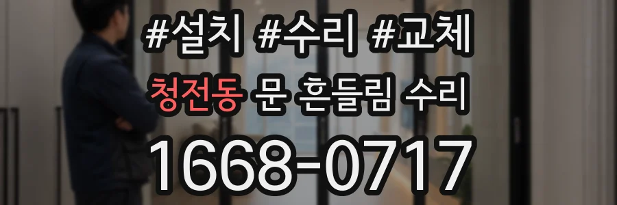 청전동 문 흔들림 수리
