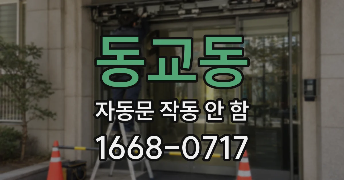 동교동 자동문 작동 안 함