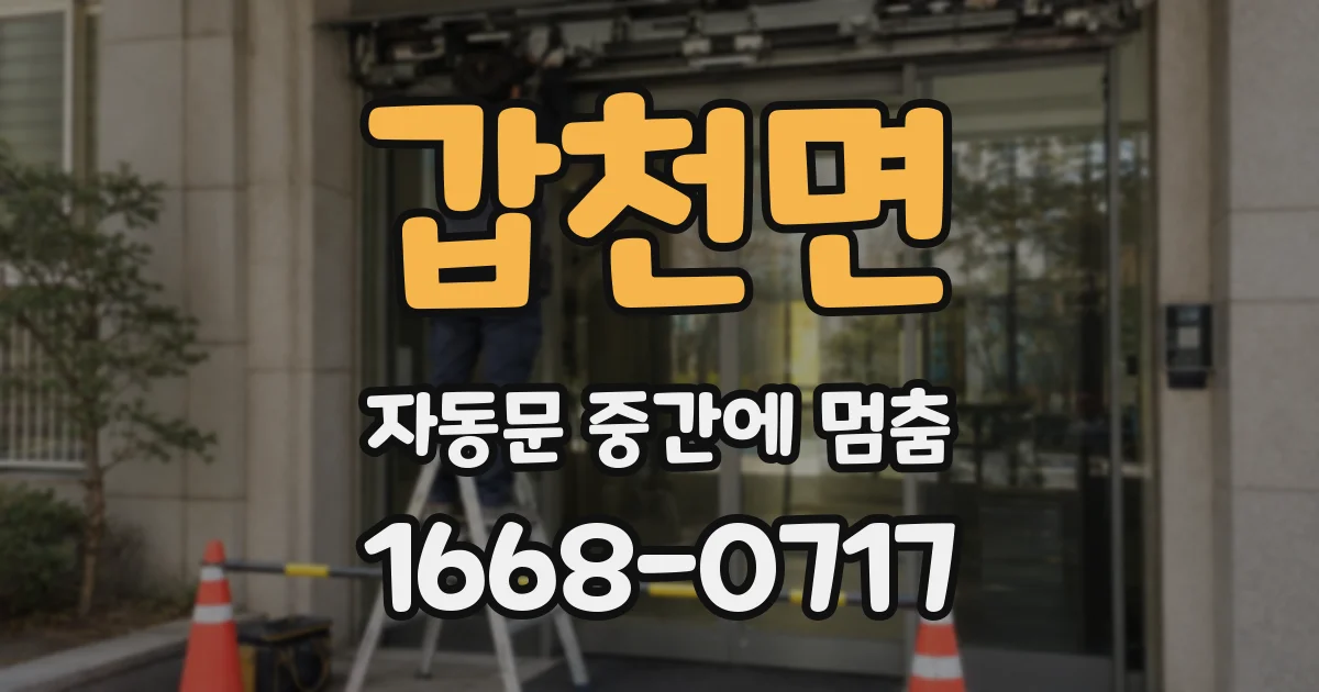 갑천면 자동문 중간에 멈춤