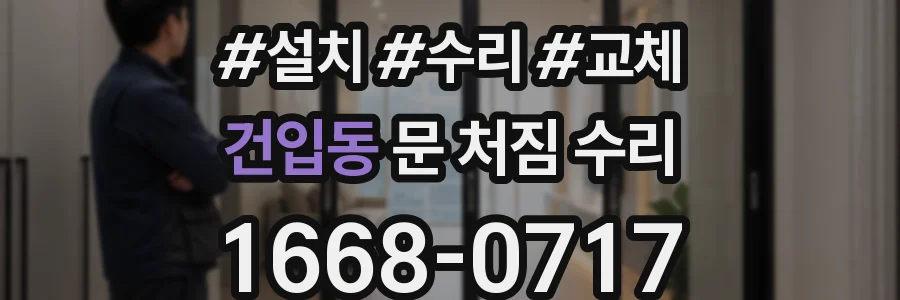 건입동 문 처짐 수리