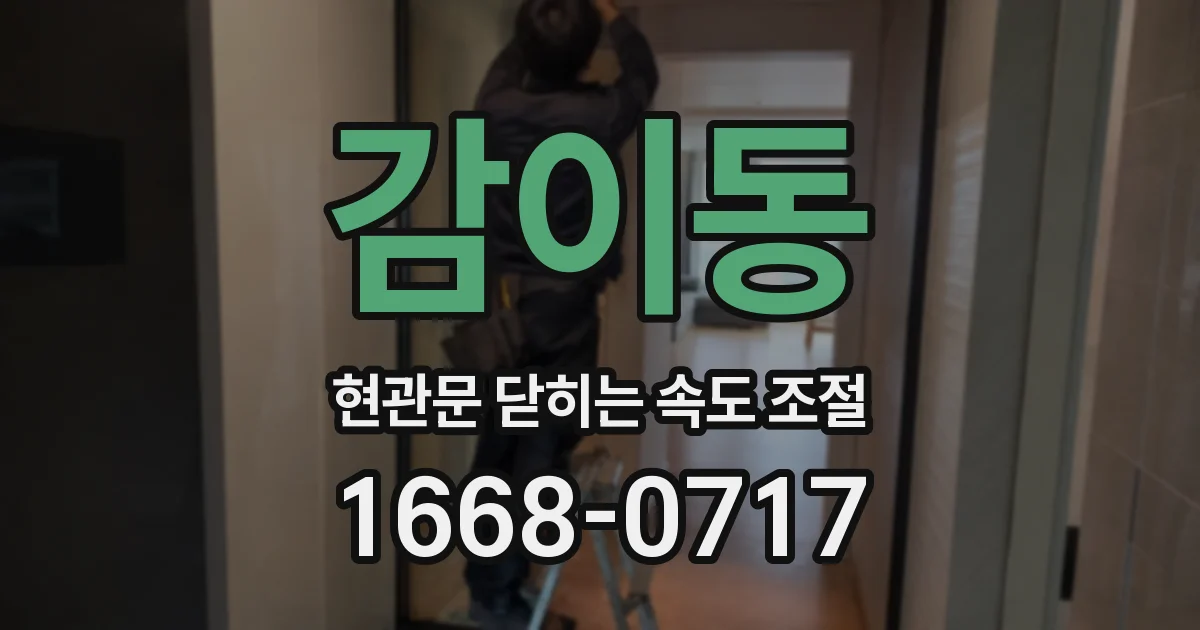 감이동 현관문 닫히는 속도 조절