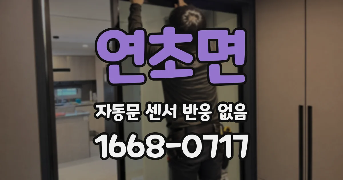 연초면 자동문 센서 반응 없음