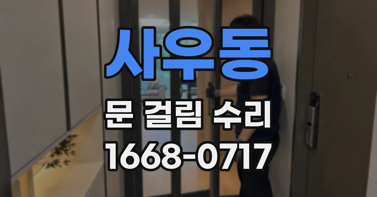 사우동 문 걸림 수리