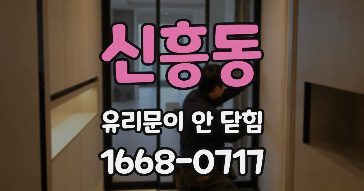 신흥동 유리문이 안 닫힘