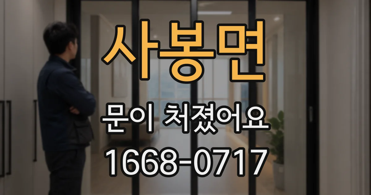사봉면 문이 처졌어요