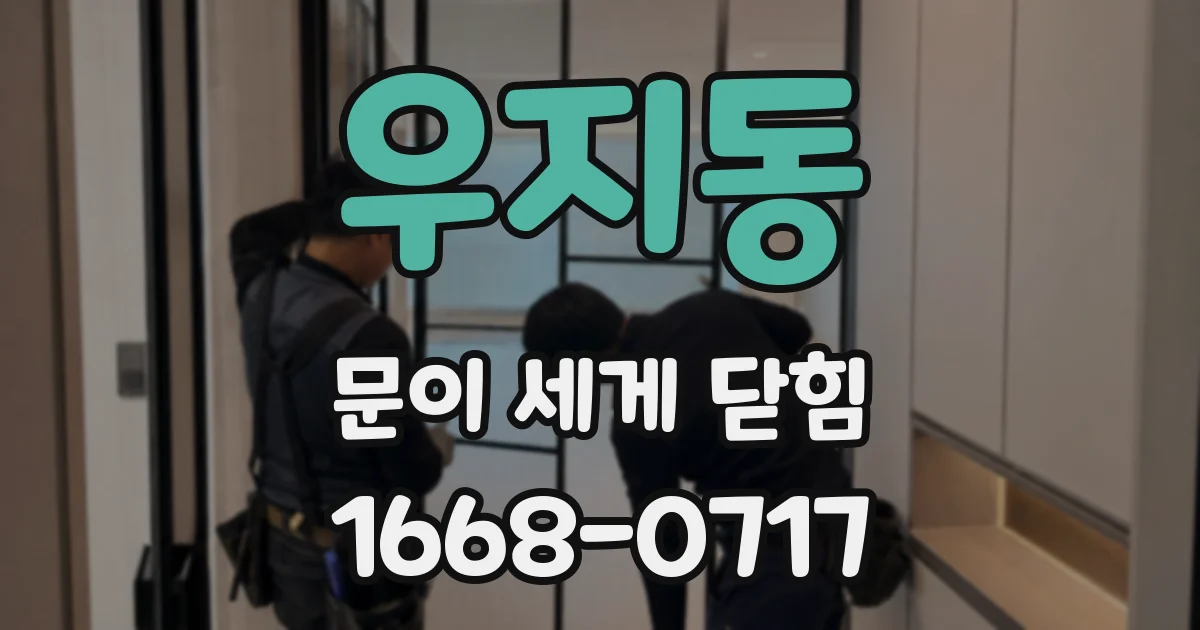 우지동 문이 세게 닫힘
