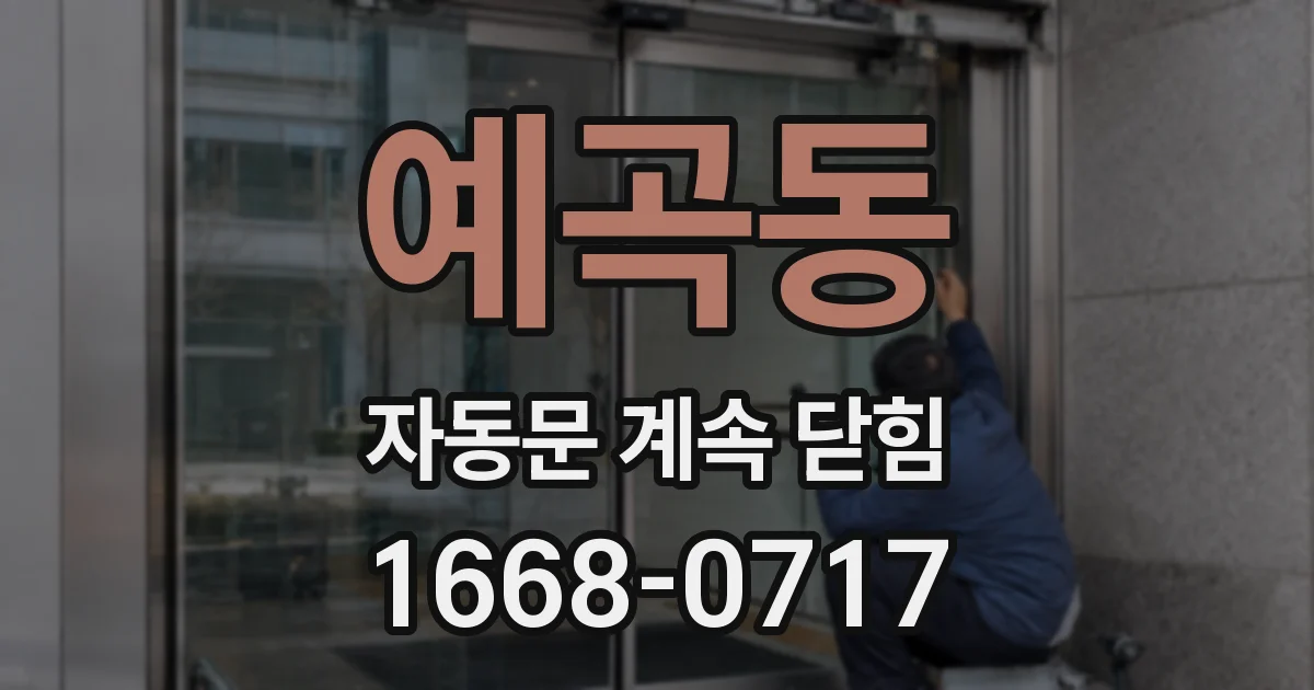 예곡동 자동문 계속 닫힘