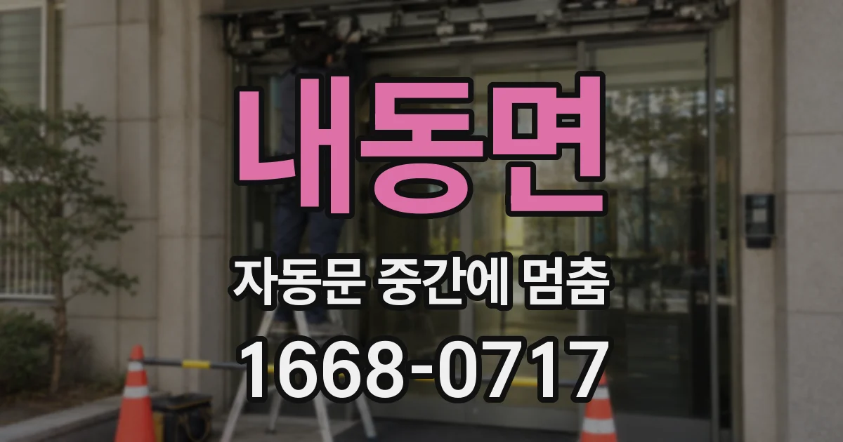 내동면 자동문 중간에 멈춤