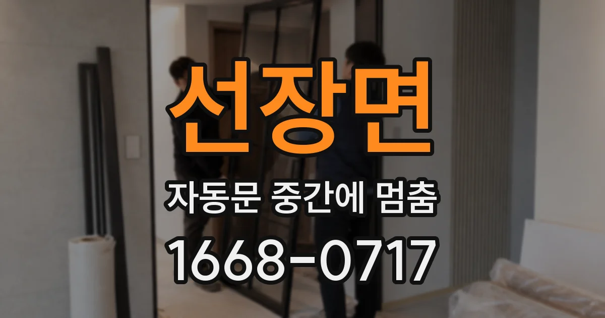 선장면 자동문 중간에 멈춤