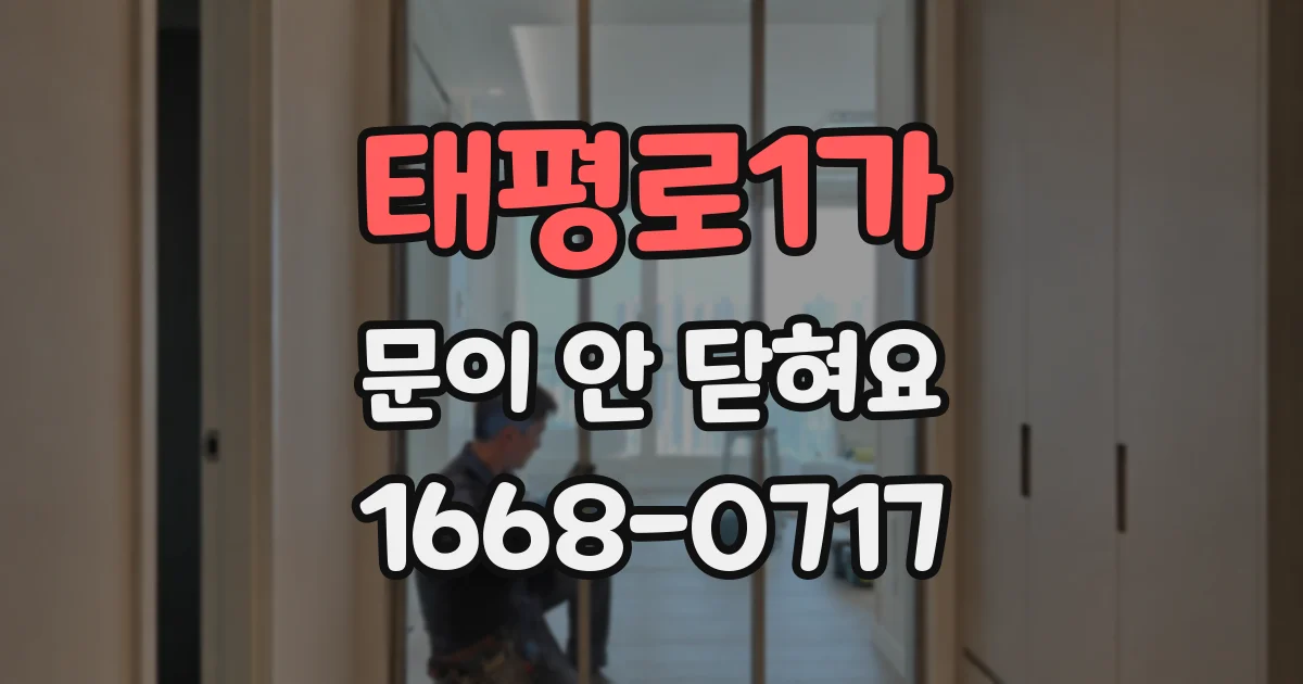 태평로1가 문이 안 닫혀요