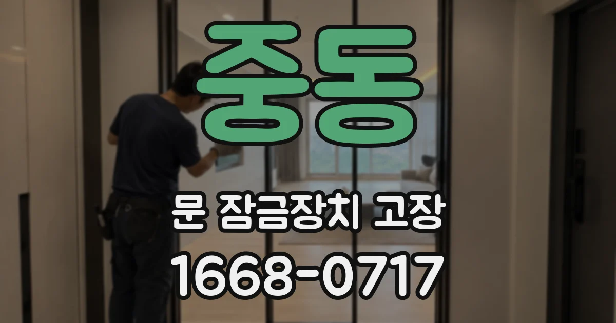 중동 문 잠금장치 고장