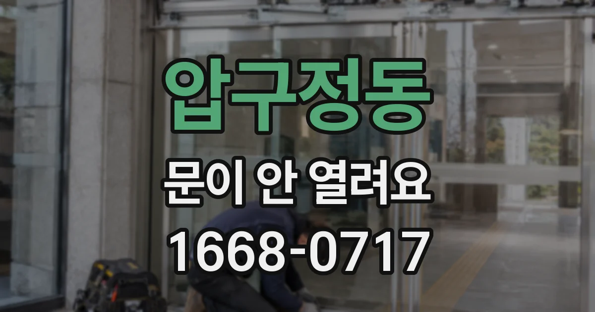 압구정동 문이 안 열려요