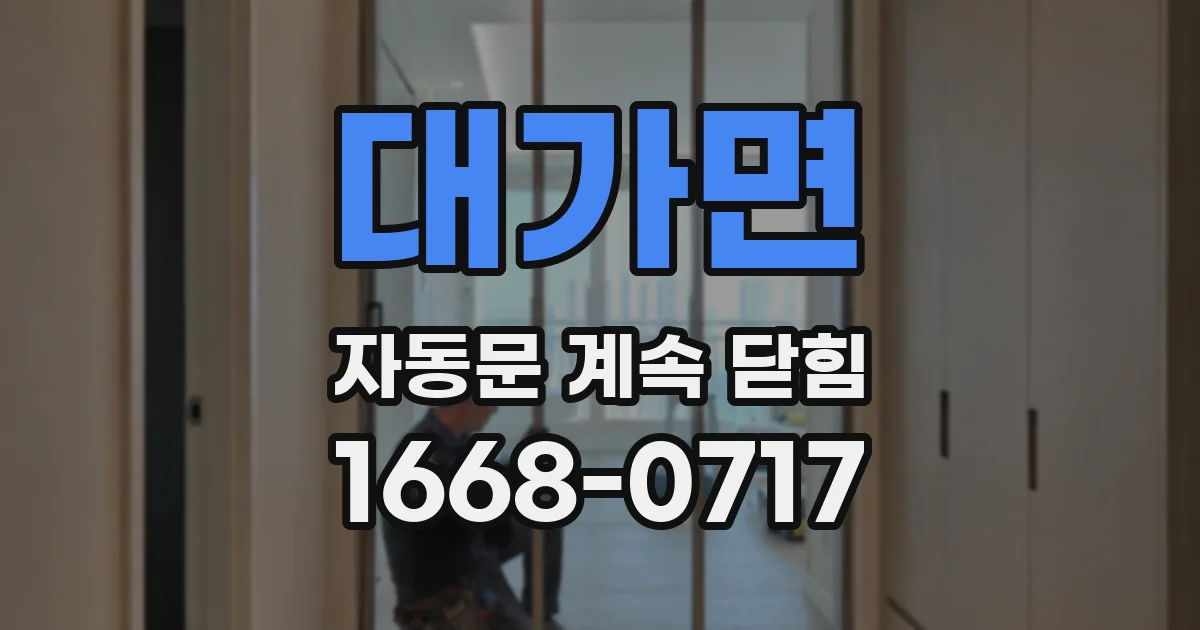 대가면 자동문 계속 닫힘