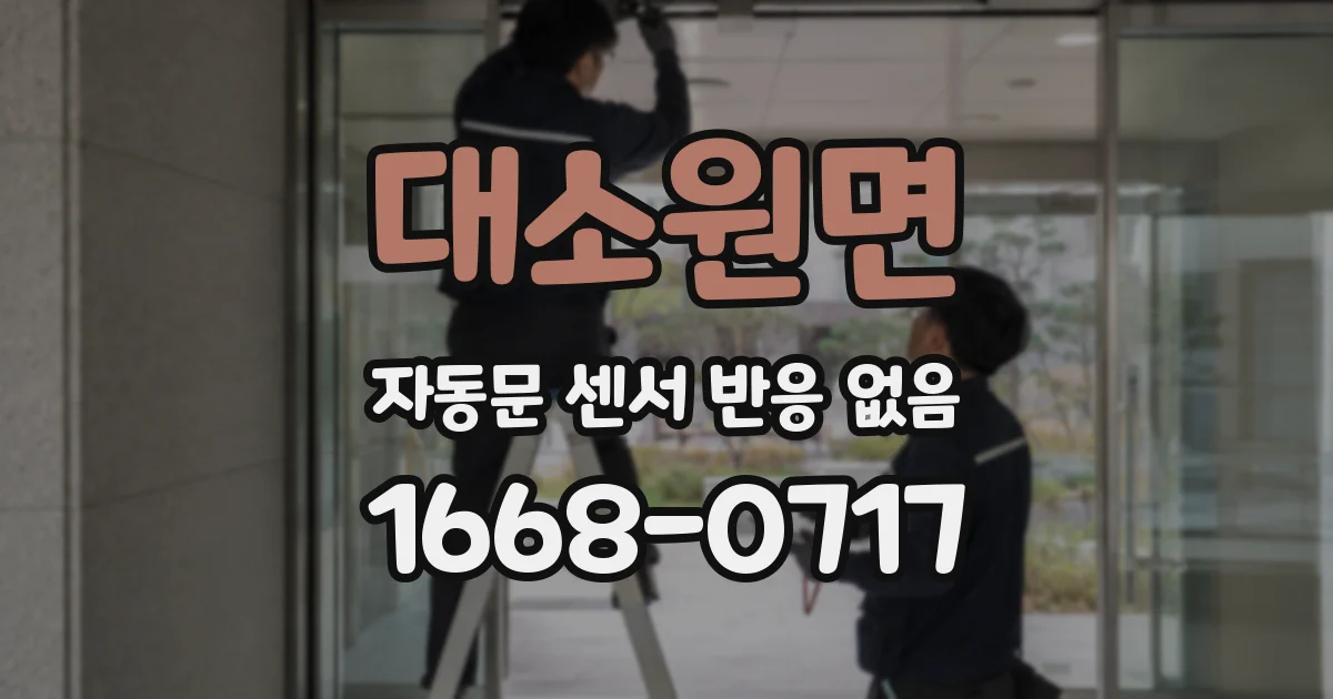 대소원면 자동문 센서 반응 없음