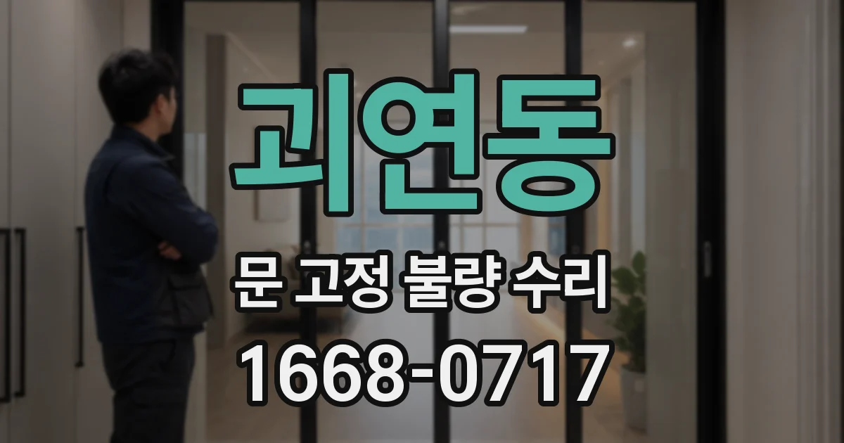 괴연동 문 고정 불량 수리