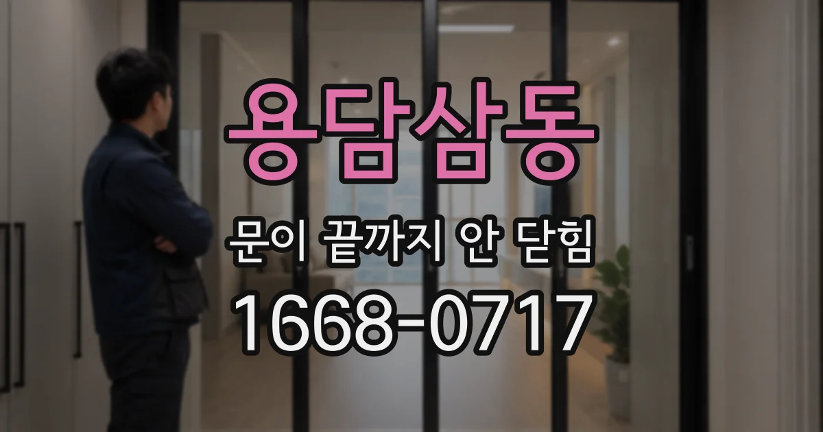 용담삼동 문이 끝까지 안 닫힘