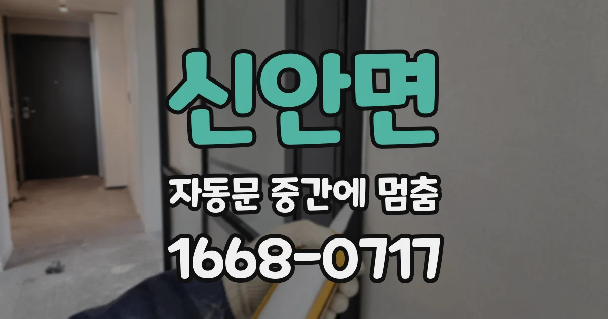 신안면 자동문 중간에 멈춤