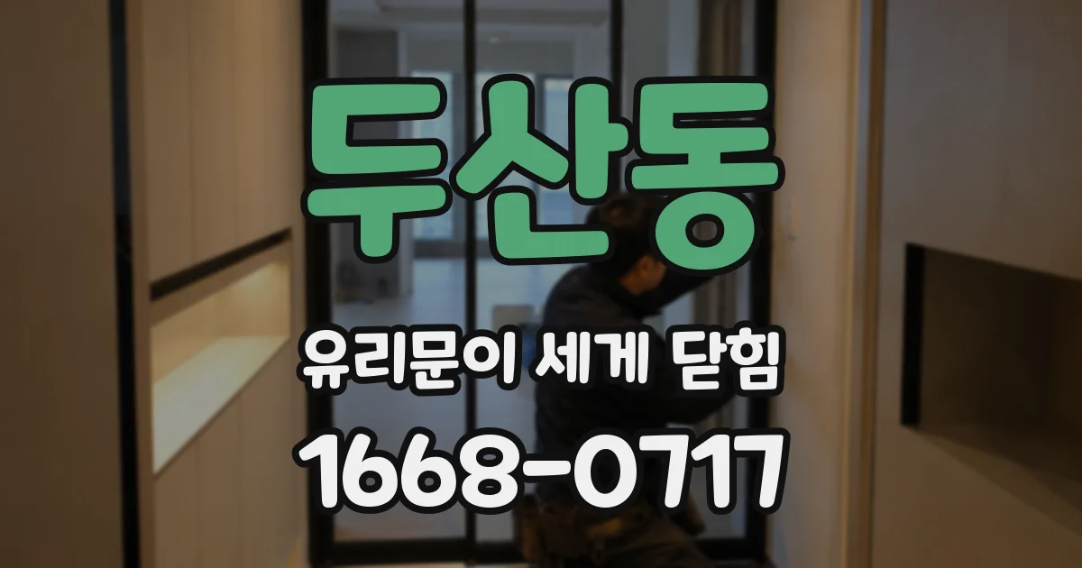 두산동 유리문이 세게 닫힘