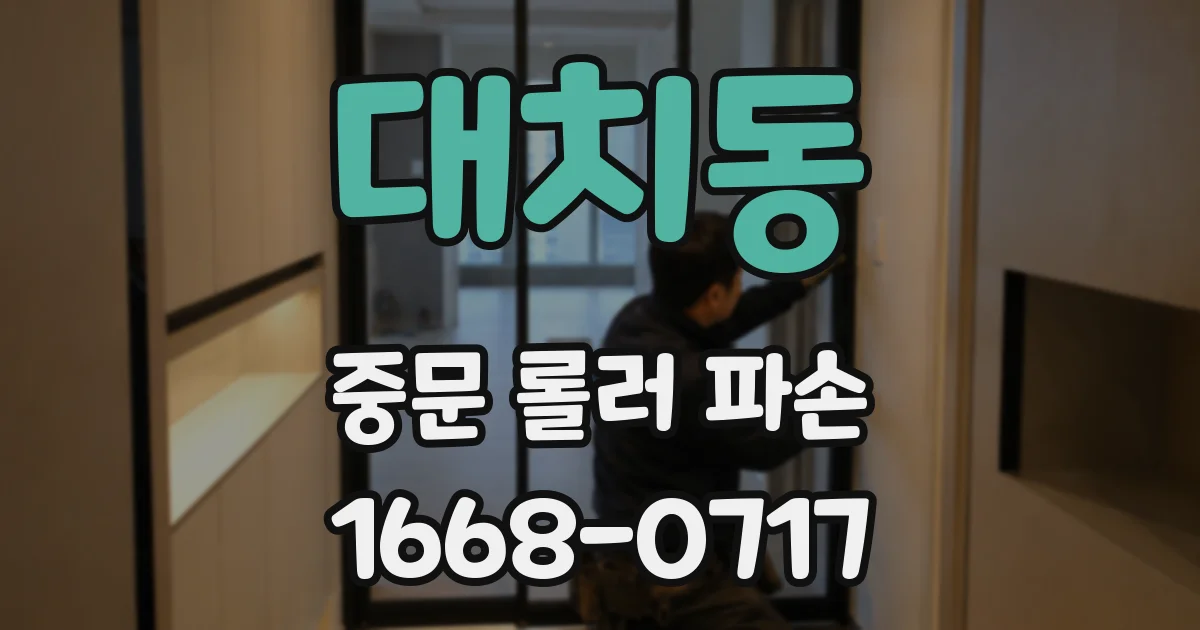 대치동 중문 롤러 파손