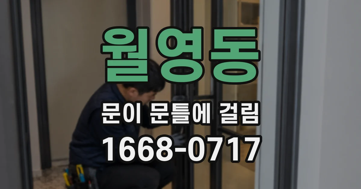 월영동 문이 문틀에 걸림
