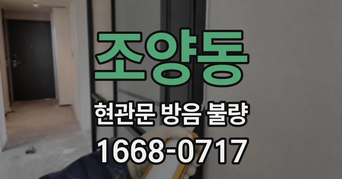 조양동 현관문 방음 불량