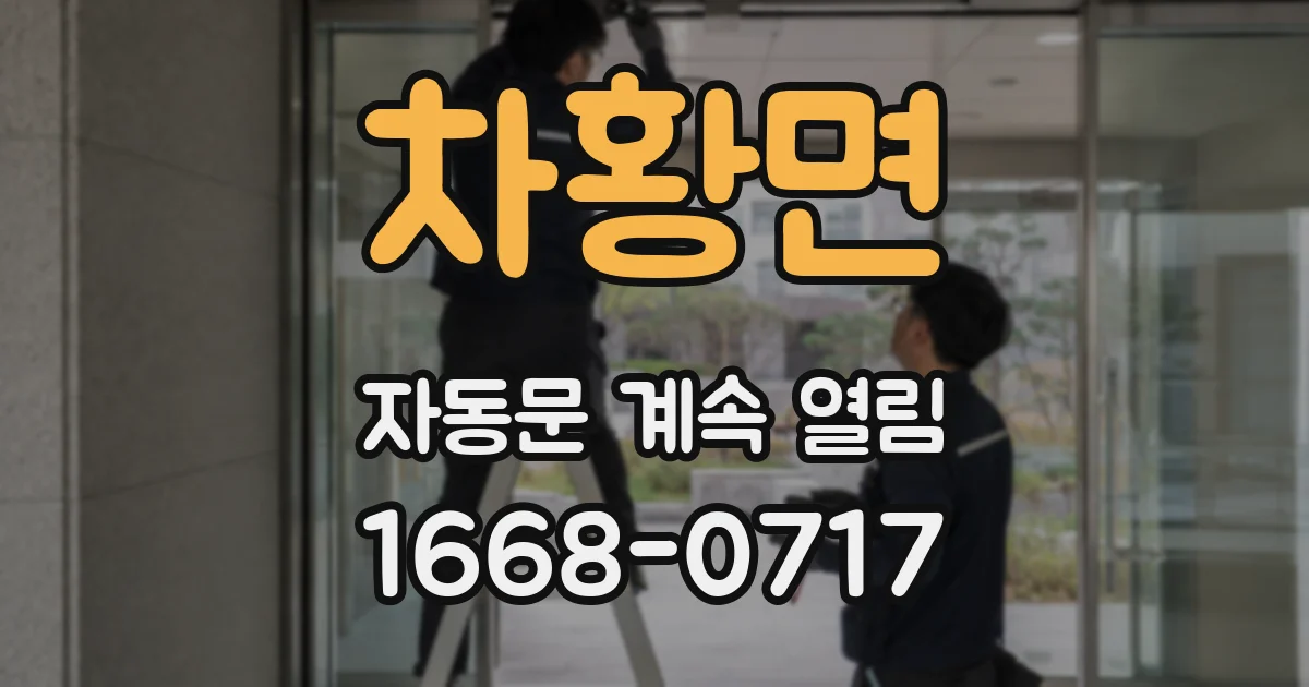 차황면 자동문 계속 열림