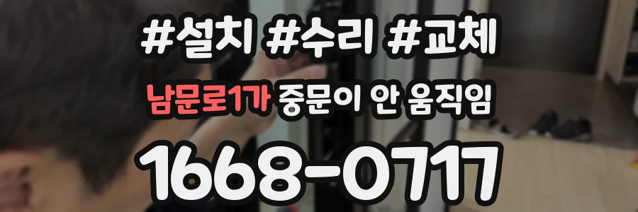 남문로1가 중문이 안 움직임