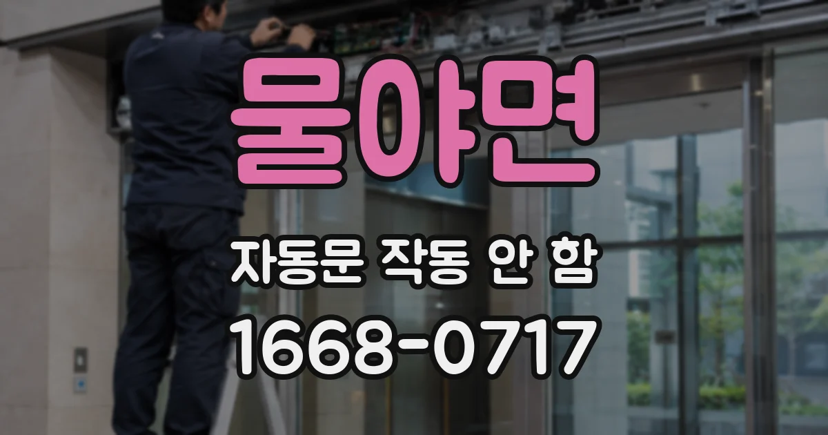 물야면 자동문 작동 안 함