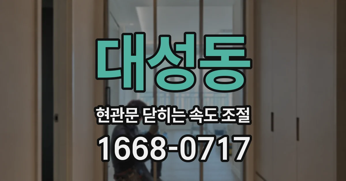 대성동 현관문 닫히는 속도 조절