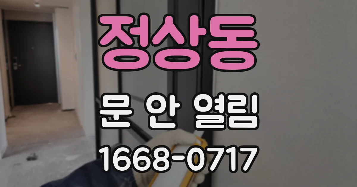 정상동 문 안 열림